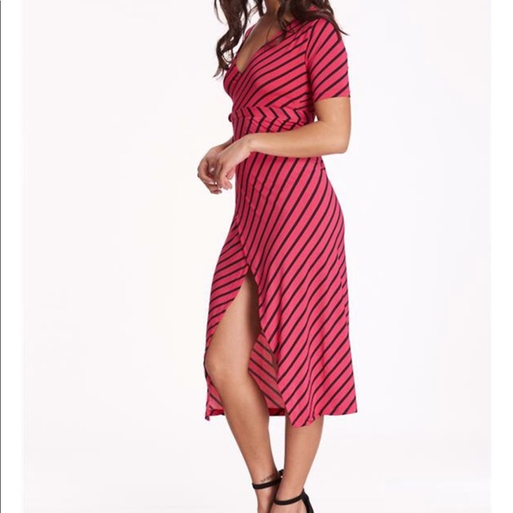 ‼️ STRIPE SIDE KNOT DRESS - Picture 3 of 4